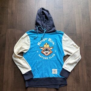 Ranger Rick Nature Club Blue And White Hoodie Size Small